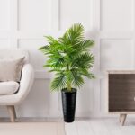 48” Faux Palm Plant in Metal Pot - Chic Decora