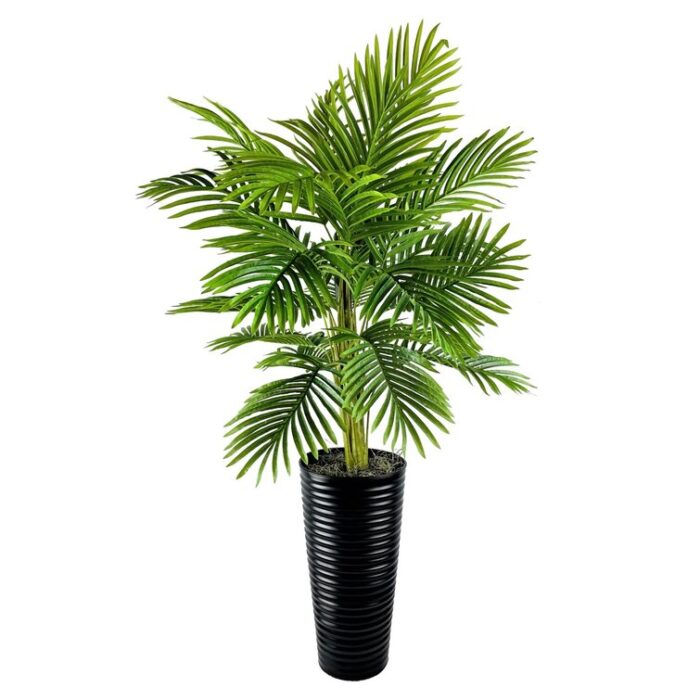 48” Faux Palm Plant in Metal Pot - Chic Decora