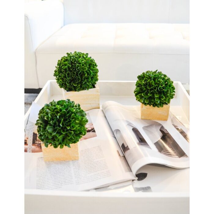 5.5” Faux Boxwood Topiary - Chic Decora