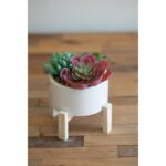 5.5” Faux Succulent Plant in Ceramic Pot - Chic Decora