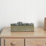 5.5” Faux Succulent Plant in Stone Planter - Chic Decora