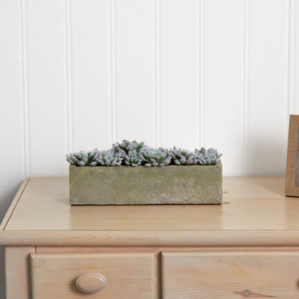 5.5” Faux Succulent Plant in Stone Planter - Chic Decora