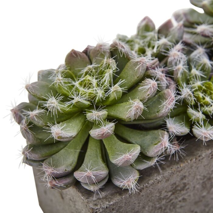 5.5” Faux Succulent Plant in Stone Planter - Chic Decora