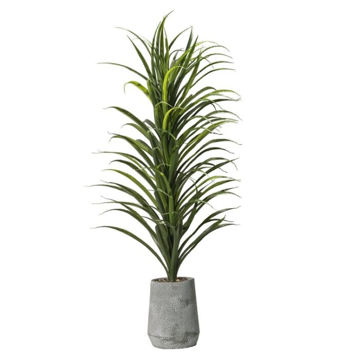 56″ Artificial Faux Dracaena Foliage Spider Plant in Planter - Chic Decora