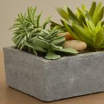 6.5” Faux Succulent Plant in Stone Planter - Chic Decora