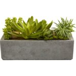 6.5” Faux Succulent Plant in Stone Planter - Chic Decora