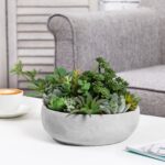 6.88” Faux Succulent Plant in Cement Pot - Chic Decora