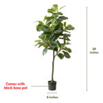 60” Artificial Fiddle Leaf Fig Plant In Pot - Chic Decora