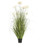 60” Faux Flowering Grass in Pot Liner - Chic Decora