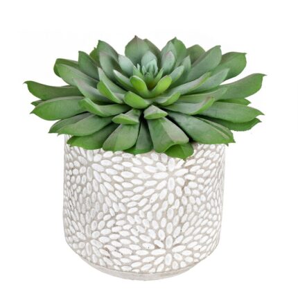 14” Faux Ivy Plant in Wood Planter - Chic Decora