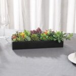 6” Faux Succulent in Wood Planter - Chic Decora