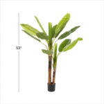 64″ Artificial Banana Leaf Plant in Pot - Chic Decora