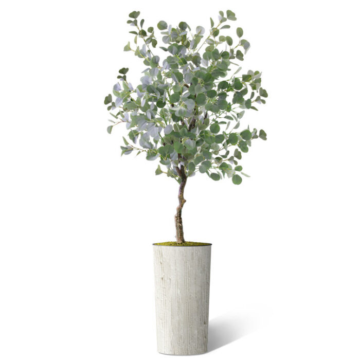 66” Faux Eucalyptus Plant in Planter - Chic Decora