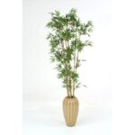 47” Faux Grass Plant in Glass Decorative Vase - Chic Decora