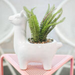 7.5” Faux Lavender Plant in Porcelain Pot - Chic Decora