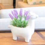 7.5” Faux Lavender Plant in Porcelain Pot - Chic Decora