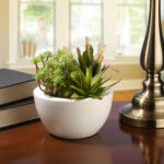 4.5” Faux Succulent Plant in Ceramic Vase - Chic Decora