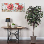 72” Faux Foliage Plant in Wicker/Rattan Basket - Chic Decora