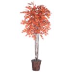 72” Faux Maple Plant in Basket - Chic Decora