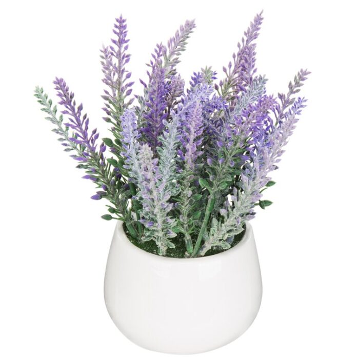 7” Faux Flowering Plant in Ceramic Pot - Chic Decora