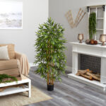 75” Faux Bamboo Plant in Planter - Chic Decora