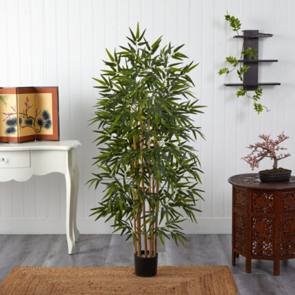 75” Faux Bamboo Plant in Planter - Chic Decora