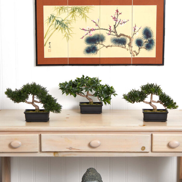 8.5” Faux Bonsai Plant in Planter - Chic Decora