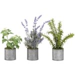 8.5” Faux Boxwood Plant in Metal Planter - Chic Decora