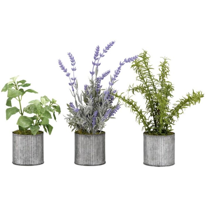 8.5” Faux Boxwood Plant in Metal Planter - Chic Decora