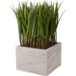 8.5” Faux Foliage Grass in Ceramic Pot - Chic Decora