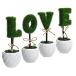 8” Faux Evergreen Topiary in Ceramic Pot - Chic Decora