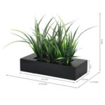 9.05” Faux Onion Grass Plant in Wood Planter - Chic Decora