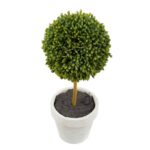 9.5” Faux Boxwood Topiary in Pot - Chic Decora