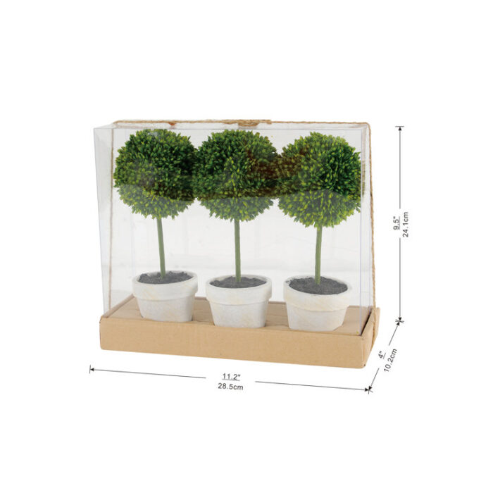 9.5” Faux Boxwood Topiary in Pot - Chic Decora