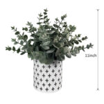 9.84” Faux Artificial Plants Plant in Ceramic Pot - Chic Decora