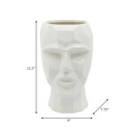 9″L 7.75″W 12.5″H Hand-made Ceramic Face Watertight Vase for Tabletop, Coffee Table, or Stand in YourLiving Room, Bedroom, or Office - Chic Decora