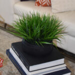 9” Faux Foliage Grass in Ceramic Decorative Vase - Chic Decora