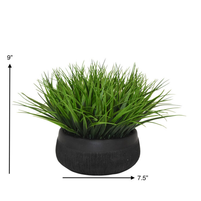 9” Faux Foliage Grass in Ceramic Decorative Vase - Chic Decora