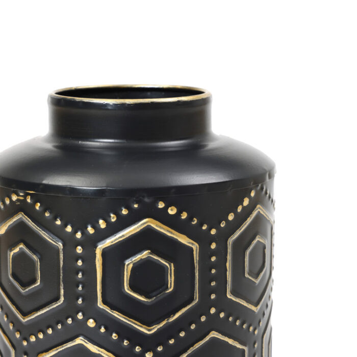 Adalheid Black/Gold Metal Table Vase - Chic Decora