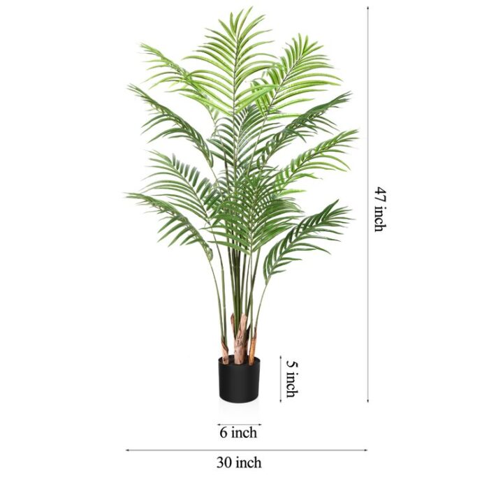 Adcock 2 Artificial Palm in Pot Set, Faux Green Palm Plant, Fake Palm Tree for Home Decor - Chic Decora