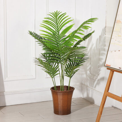 Adcock Artificial Palm Tree in Pot Faux Green Areca Palm Plant, Fake Tree for Home Decor - Chic Decora