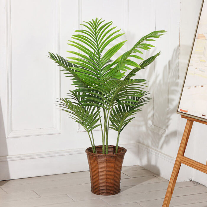 Adcock Artificial Palm Tree in Pot Faux Green Areca Palm Plant, Fake Tree for Home Decor - Chic Decora