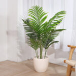 Adcock Artificial Palm Tree in Pot Faux Green Areca Palm Plant, Fake Tree for Home Decor - Chic Decora