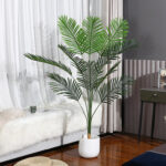 Adcock Artificial Palm in Pot, Faux Green Palm Plant, Fake Tree for Home Decor - Chic Decora