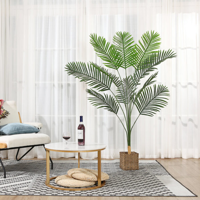 Adcock Artificial Palm in Pot, Faux Green Palm Plant, Fake Tree for Home Decor - Chic Decora