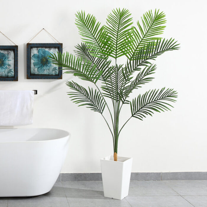 Adcock Artificial Palm in Pot, Faux Green Palm Plant, Fake Tree for Home Decor - Chic Decora