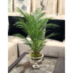 Akeyah Faux Palm Plant in Glass Vase - Chic Decora