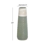 Albro Green/White Indoor / Outdoor Ceramic Table Vase - Chic Decora