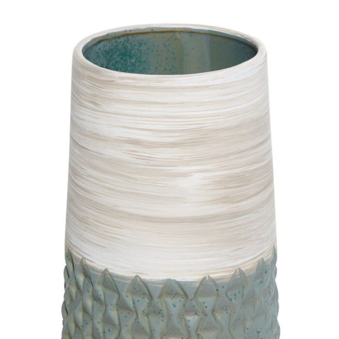 Albro Green/White Indoor / Outdoor Ceramic Table Vase - Chic Decora