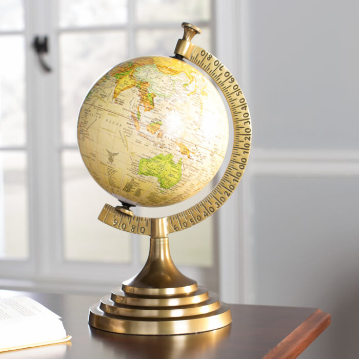 Aluminum Tabletop Globe - Chic Decora